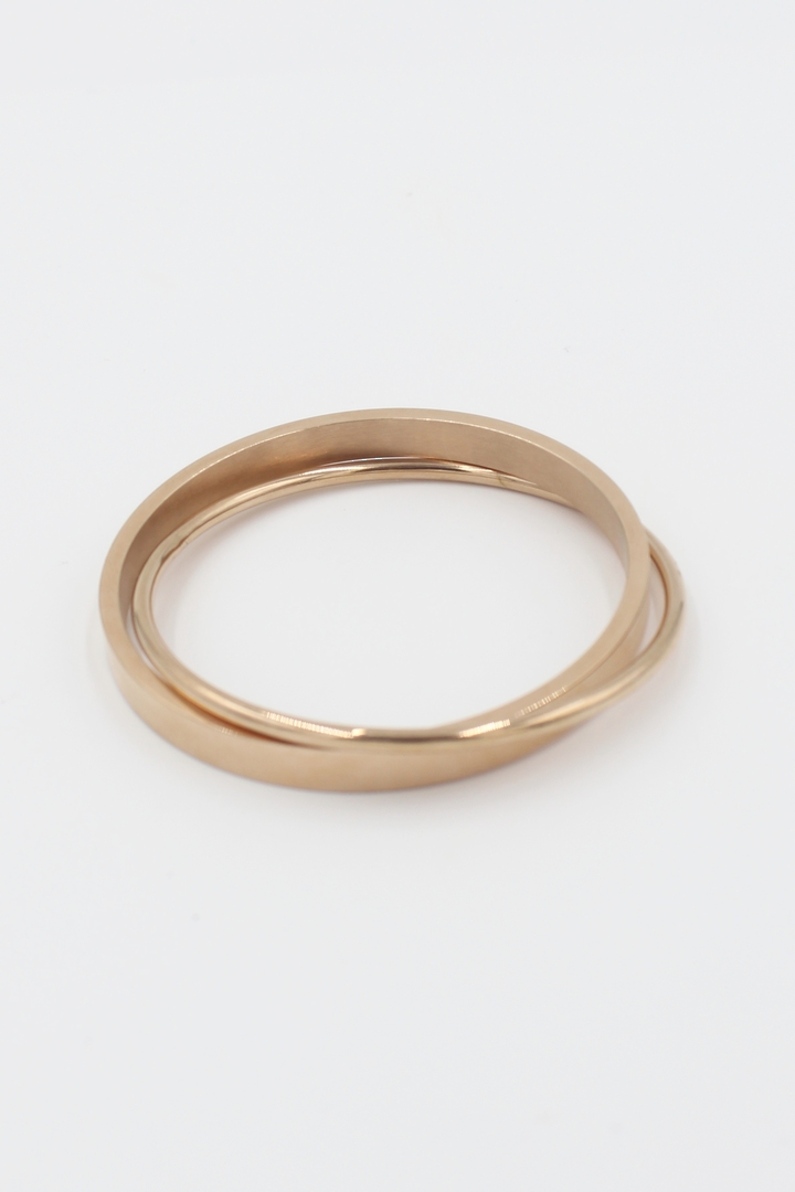 Juliette Double Rose Gold Stainless Steel Bangle image 0